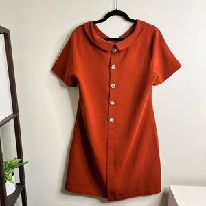 Molly Bracken Rust Pearl Back Dress XL